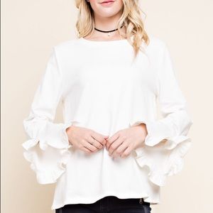 Shaantai Ruffle Sleeve Sweater